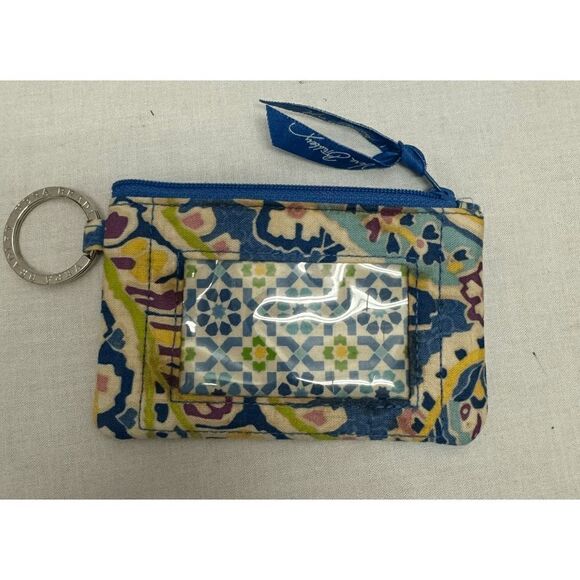 Vera Bradley Capri Blue Card and ID holder with key‎ ring - Picture 1 of 3